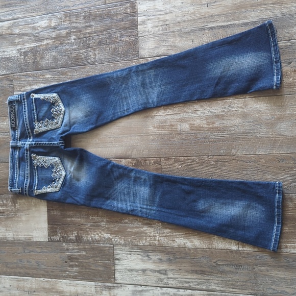 ROCK & ROLL Cowgirl "Rival Low Rise" Bootcut blingy rodeo jeans sz 24x32L euc - Picture 9 of 15